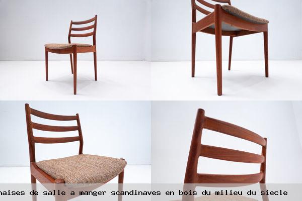 Ensemble 6 chaises salle a manger scandinaves en bois milieu siecle