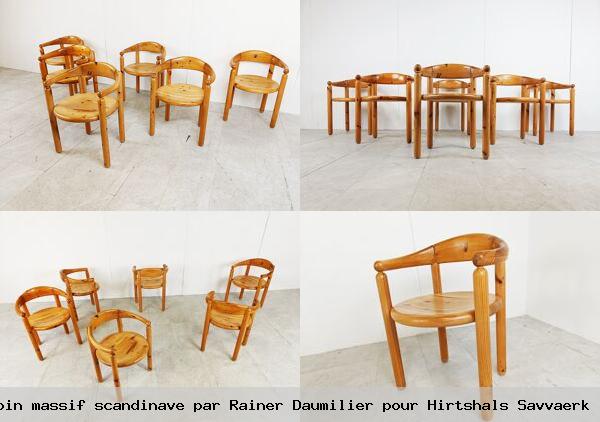 Ensemble de 6 chaises en pin massif scandinave par rainer daumilier pour hirtshals savvaerk