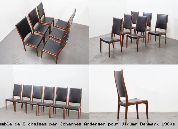 Ensemble de 6 chaises par johannes andersen pour uldumn denmark 1960s