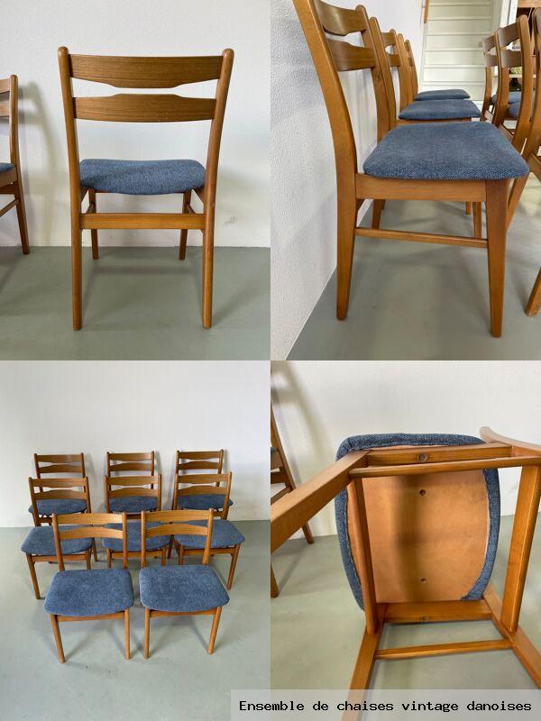 Ensemble de chaises vintage danoises