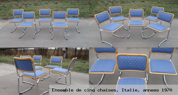 Ensemble de cinq chaises italie annees 1970