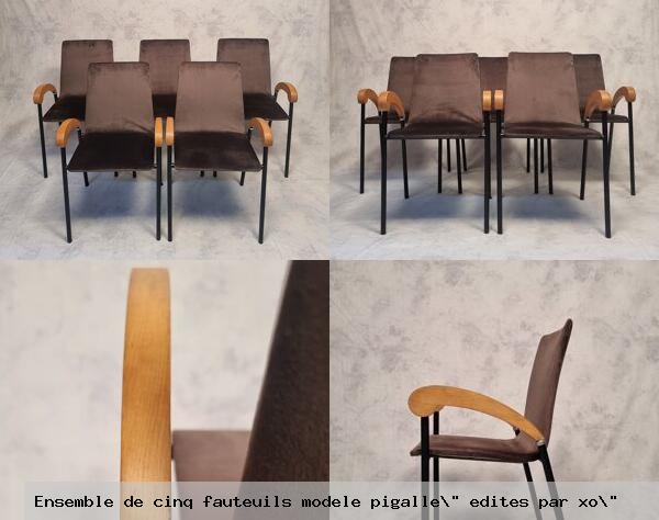 Ensemble de cinq fauteuils modele pigalle edites par xo 