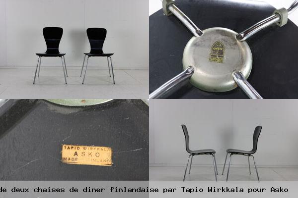Ensemble deux chaises diner finlandaise par tapio wirkkala pour asko
