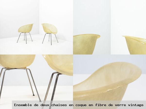 Ensemble deux chaises coque fibre verre vintage