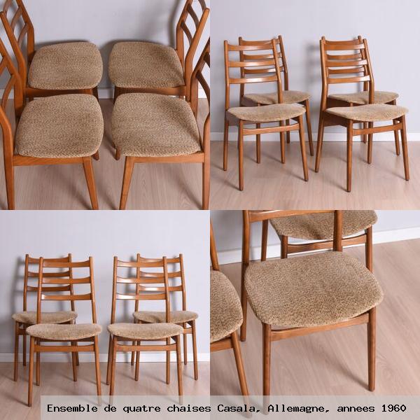 Ensemble de quatre chaises casala allemagne annees 1960