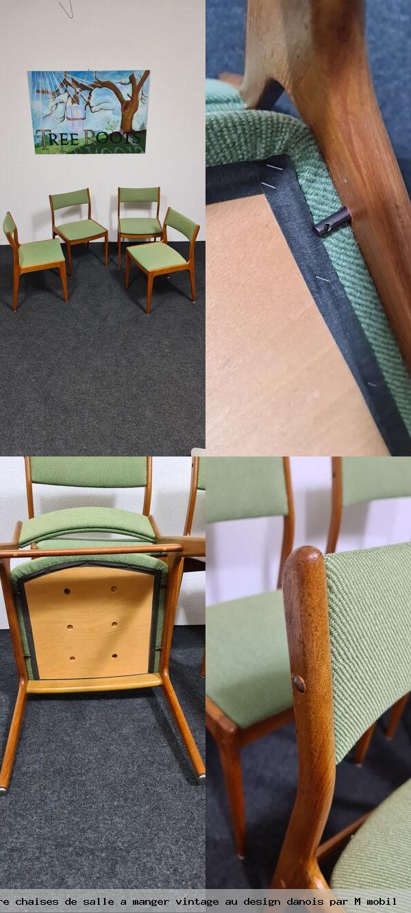 Ensemble quatre chaises salle a manger vintage au design danois par m mobil