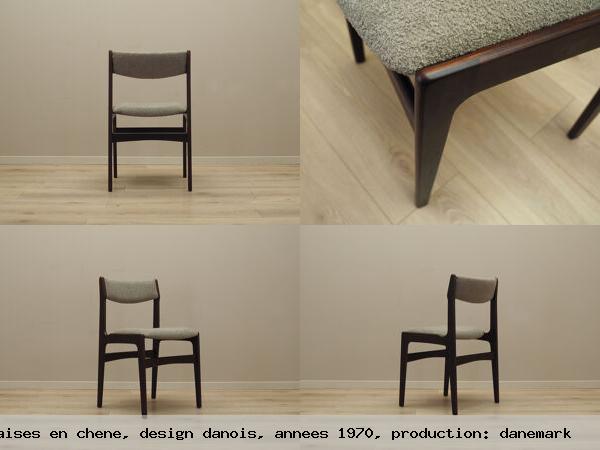 Ensemble de quatre chaises en chene design danois annees 1970 production danemark