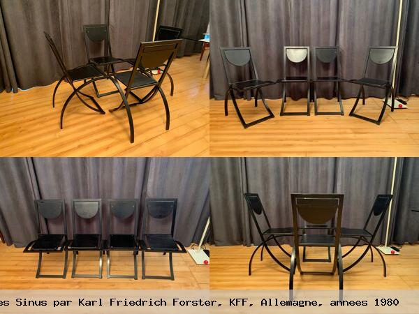Ensemble de quatre chaises sinus par karl friedrich forster kff allemagne annees 1980