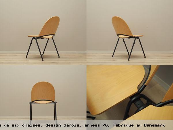 Ensemble de six chaises design danois annees 70 fabrique au danemark