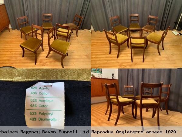Ensemble de six chaises regency bevan funnell ltd reprodux angleterre annees 1970