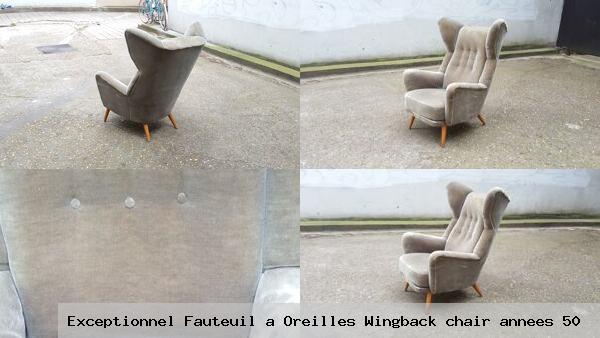 Exceptionnel fauteuil a oreilles wingback chair annees 50