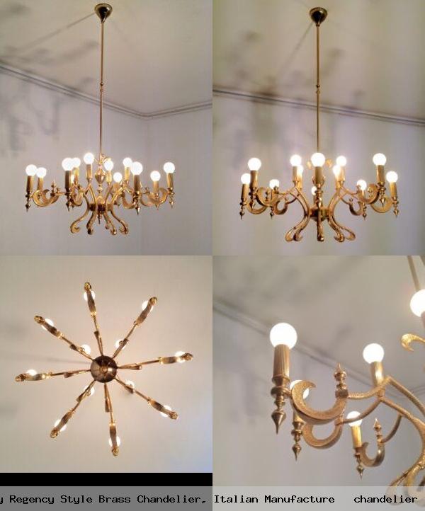 Extraordinary mid century regency style brass chandelier italian manufacture chandelier