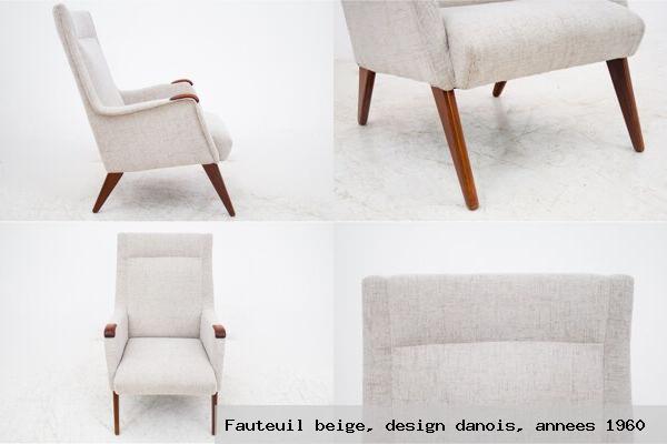 Fauteuil beige design danois annees 1960