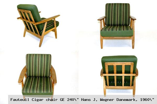Fauteuil cigar chair ge 240 hans j wegner danemark 1960 