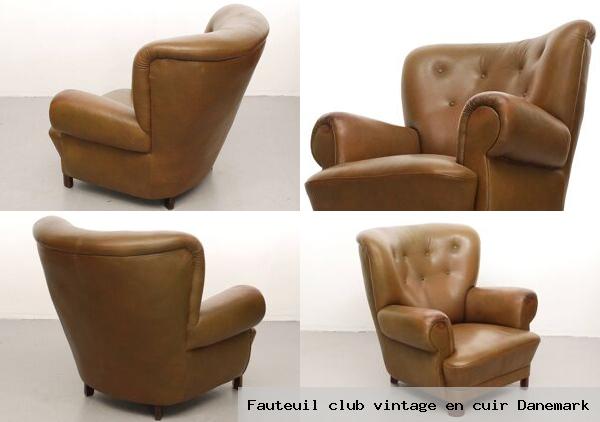 Fauteuil club vintage en cuir danemark