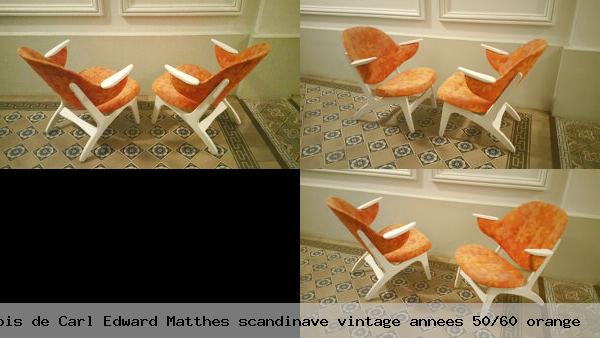 Fauteuil danois de carl edward matthes scandinave vintage annees 50 60 orange