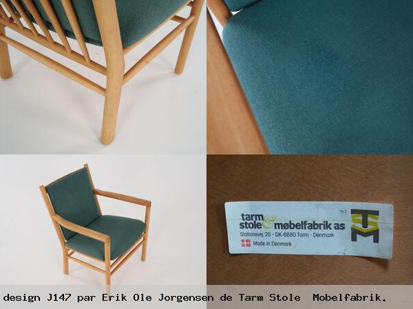 Fauteuil design j147 par erik ole jorgensen de tarm stole mobelfabrik 