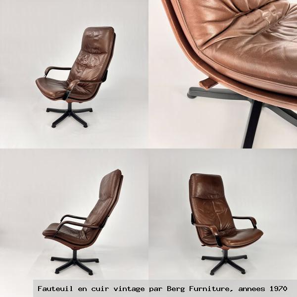 Fauteuil en cuir vintage par berg furniture annees 1970