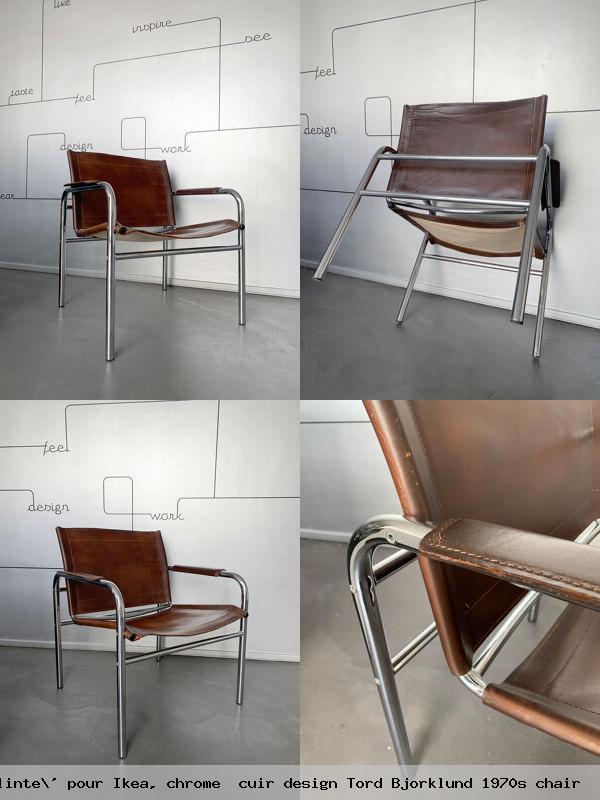 Fauteuil klinte pour ikea chrome cuir design tord bjorklund 1970s chair