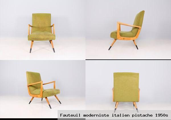 Fauteuil moderniste italien pistache 1950s
