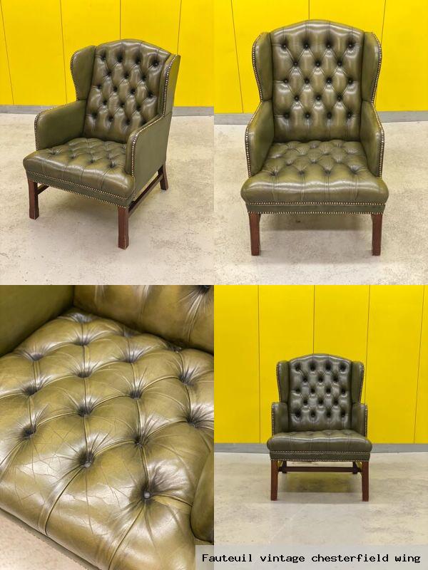 Fauteuil vintage chesterfield wing