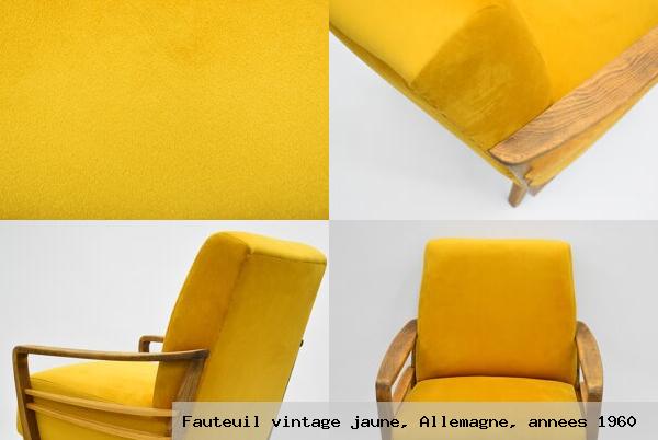 Fauteuil vintage jaune allemagne annees 1960