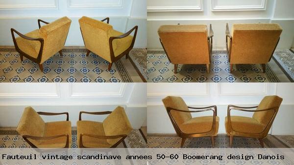 Fauteuil vintage scandinave annees 50 60 boomerang design danois