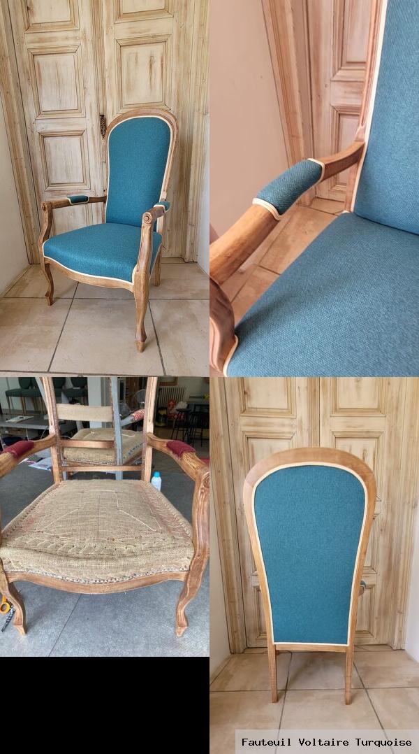 Fauteuil voltaire turquoise