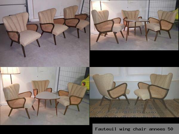 Fauteuil wing chair annees 50