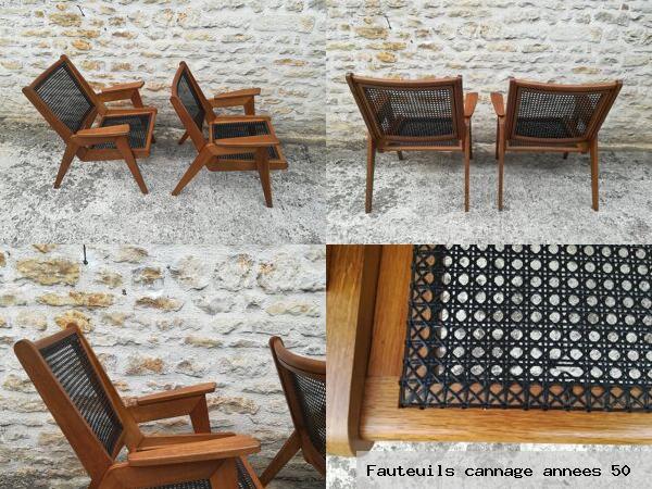 Fauteuils cannage annees 50