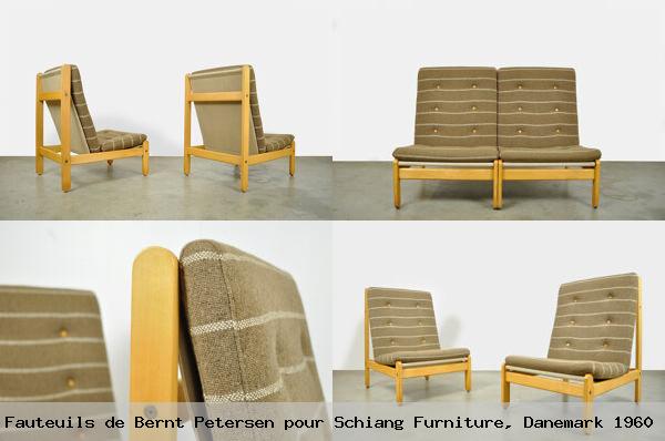 Fauteuils de bernt petersen pour schiang furniture danemark 1960