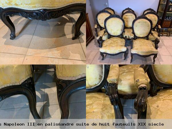 Fauteuils napoleon iii en palissandre suite de huit fauteuils xix siecle