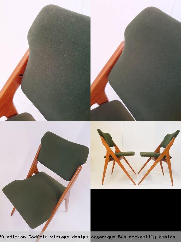 Guermonprez paire de chaises 1950 edition godfrid vintage design organique 50s rockabilly chairs