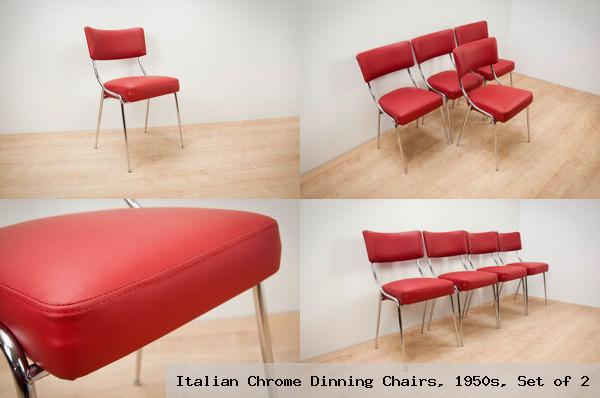 Italian chrome dinning chairs 1950s set of 2