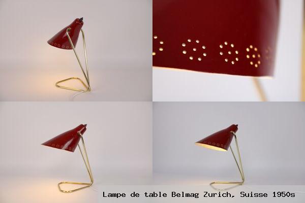 Lampe de table belmag zurich suisse 1950s