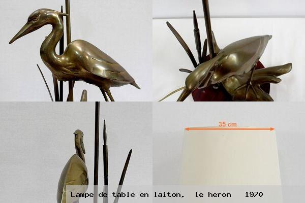 Lampe de table en laiton le heron 1970