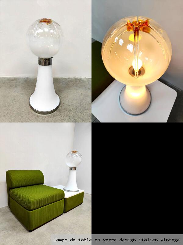 Lampe de table en verre design italien vintage
