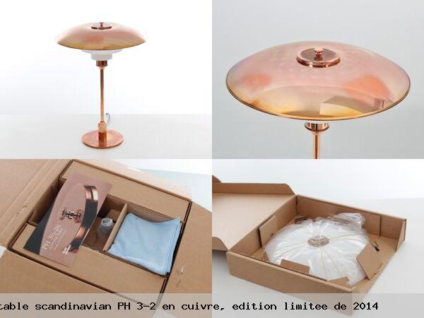 Lampe table scandinavian ph 3 2 en cuivre edition limitee 2014