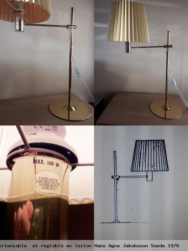 Lampe orientable et reglable en laiton hans agne jakobsson suede 1978