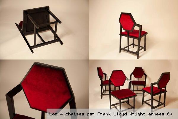 Lot 4 chaises par frank lloyd wright annees 80