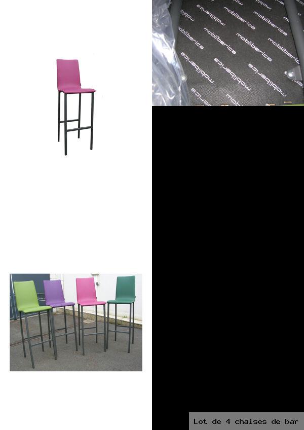 Lot 4 chaises bar
