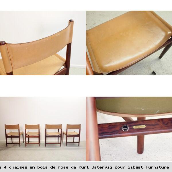 Lot 4 chaises en bois rose kurt ostervig pour sibast furniture