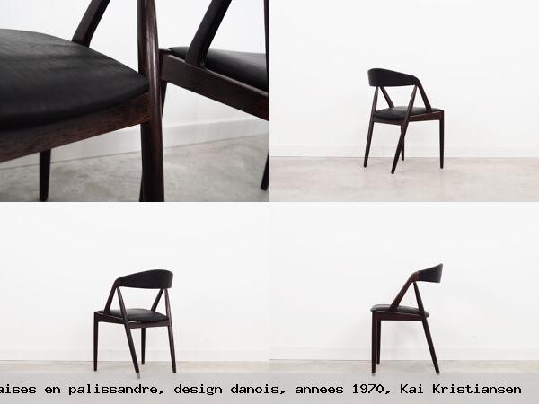 Lot de 4 chaises en palissandre design danois annees 1970 kai kristiansen