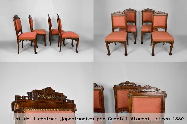 Lot de 4 chaises japonisantes par gabriel viardot circa 1880