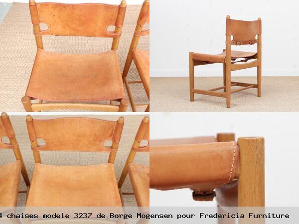 Lot 4 chaises modele 3237 borge mogensen pour fredericia furniture