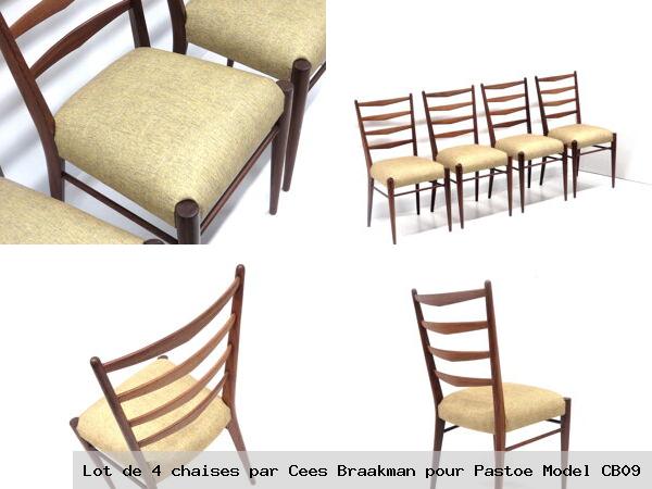 Lot de 4 chaises par cees braakman pour pastoe model cb09