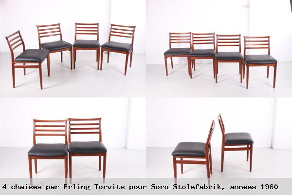 Lot de 4 chaises par erling torvits pour soro stolefabrik annees 1960