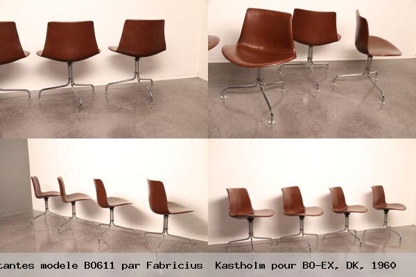 Lot de 4 chaises pivotantes modele bo611 par fabricius kastholm pour bo ex dk 1960