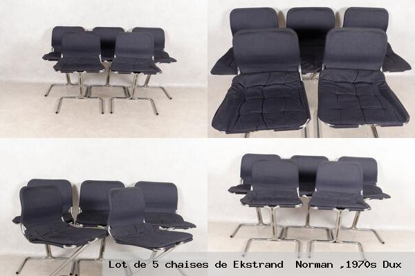 Lot 5 chaises ekstrand norman 1970s dux