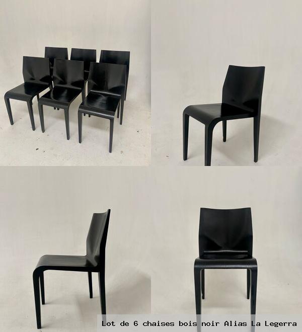 Lot de 6 chaises bois noir alias la legerra